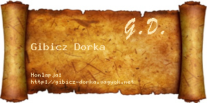 Gibicz Dorka névjegykártya